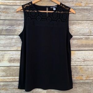 Karl Lagerfeld Black Lace Tank